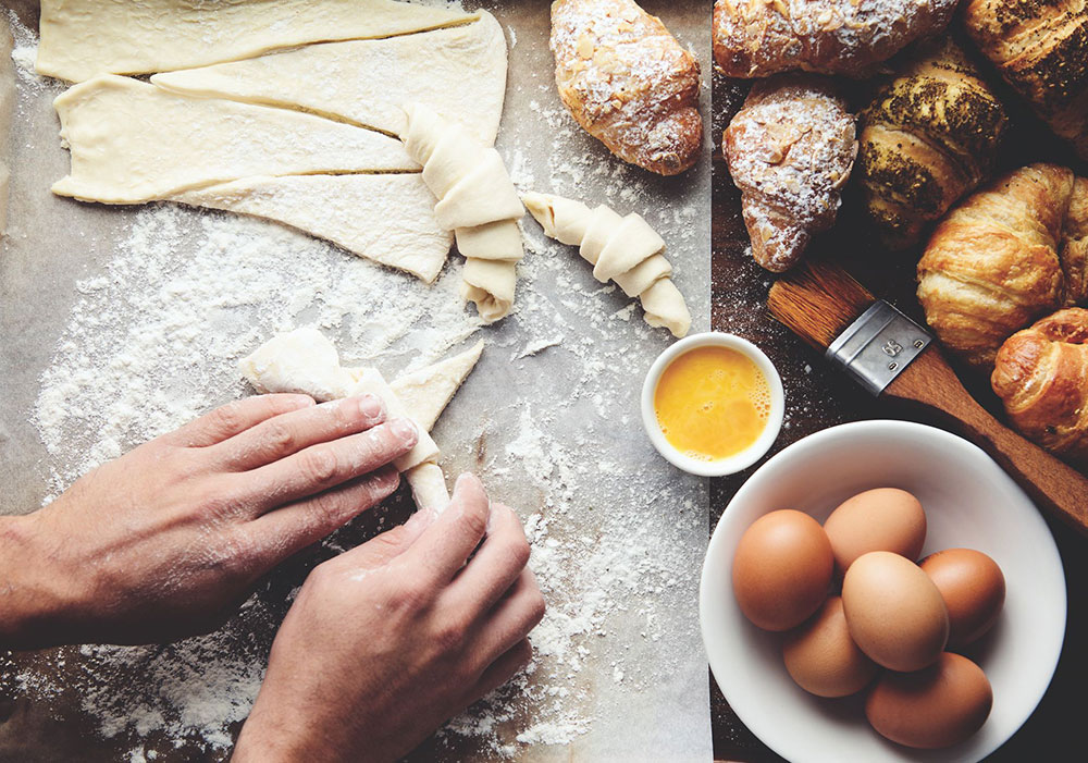 Baking croissants